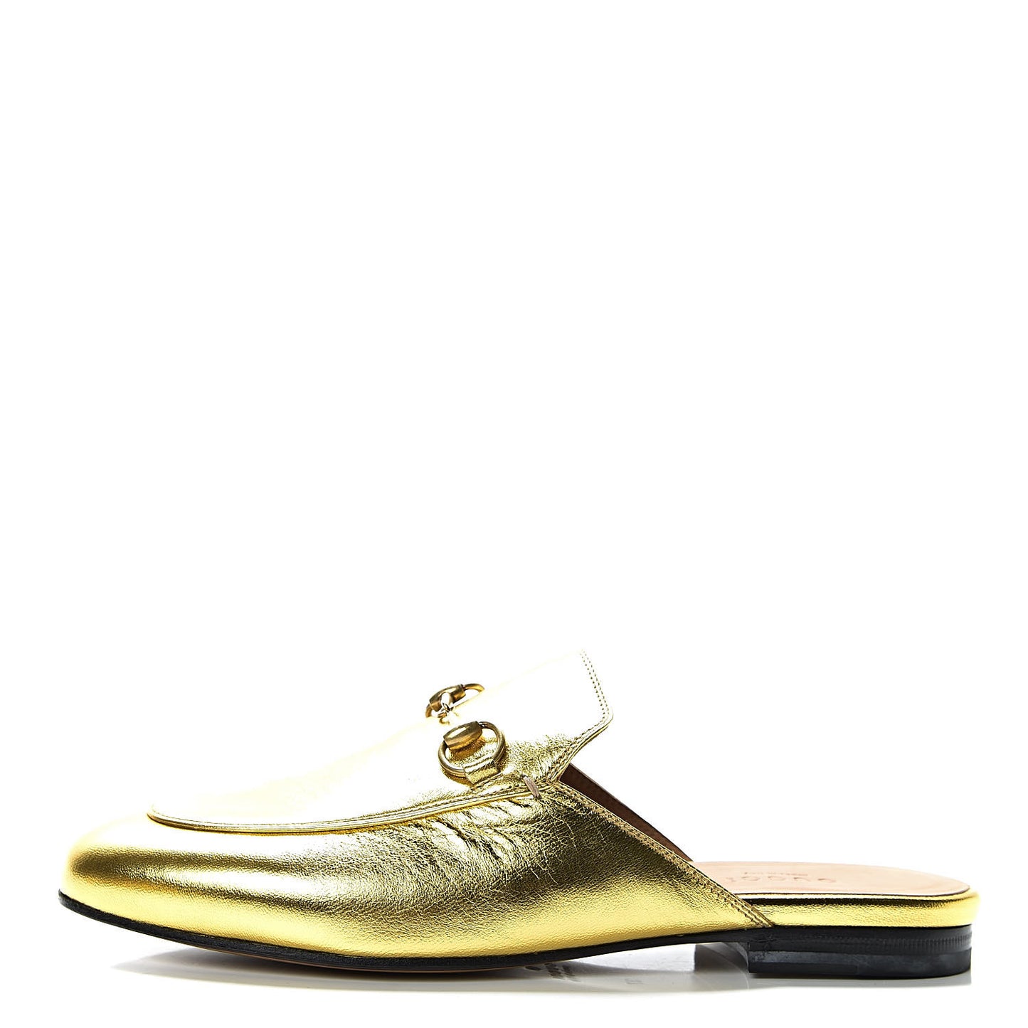 Metallic Nappa Womens Princetown Slippers 37 Gold