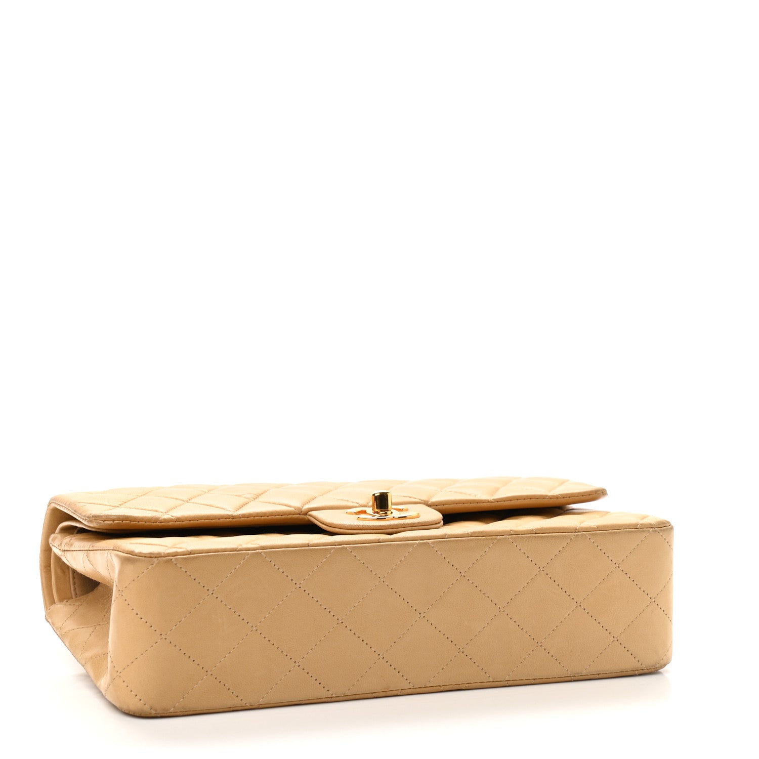 Chanel Lambskin Quilted Medium Double Flap Beige 4 of 17