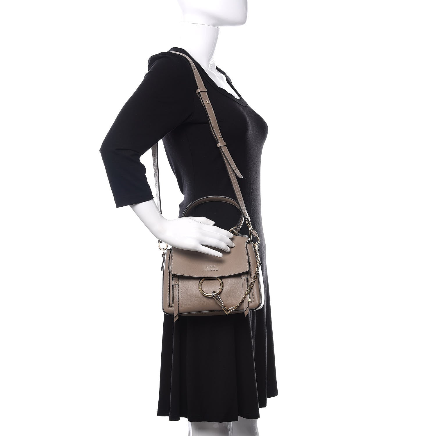 Chloe Calfskin Mini Faye Day Shoulder Bag Motty Grey 2 of 9