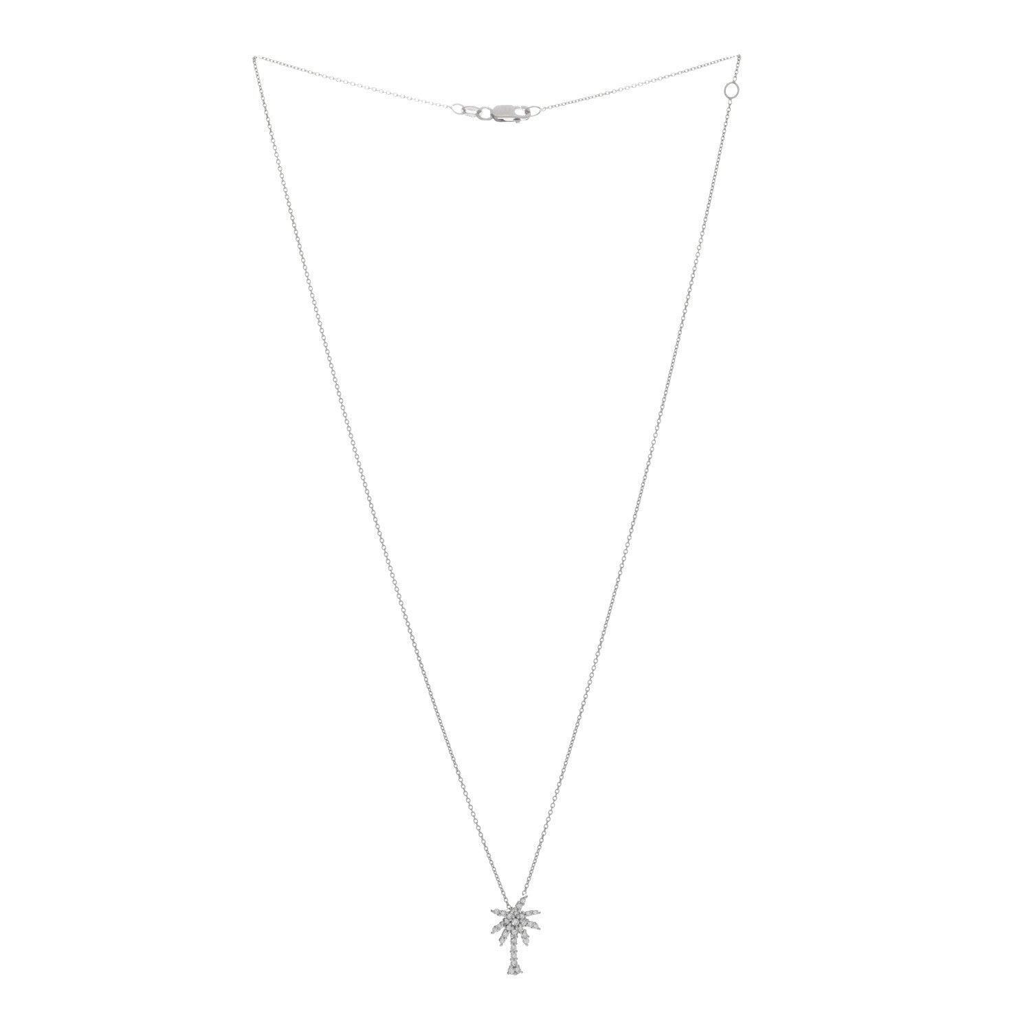 Roberto Coin 18K White Gold Diamond Tiny Treasures Palm Tree Pendant Necklace 2 of 5