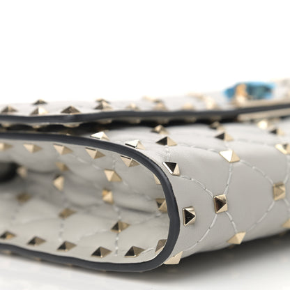 Valentino Garavani Nappa Rockstud Spike Wallet on Chain Opal Grey 5 of 8