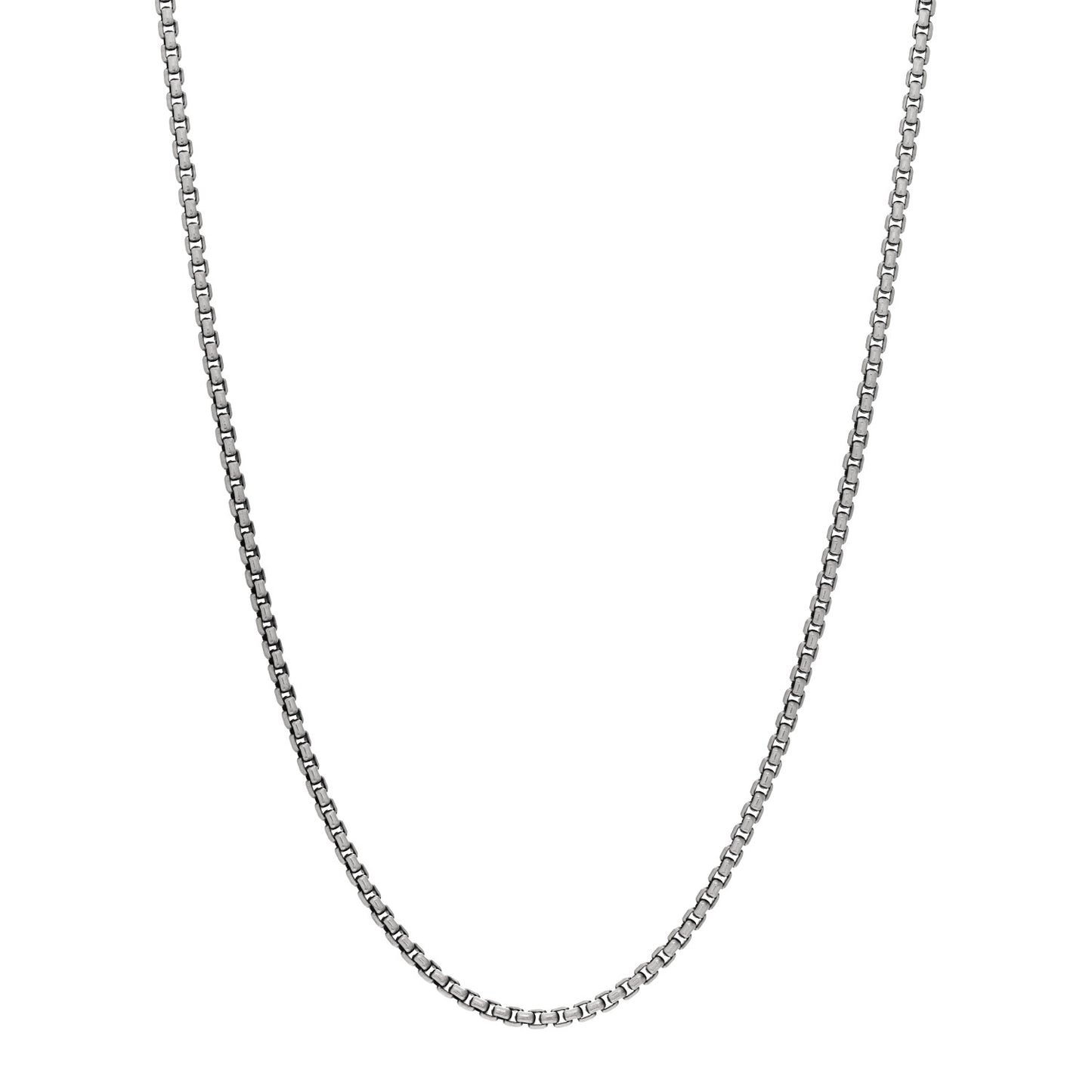 Sterling Silver 14K Yellow Gold 2.7mm Small Box Chain Necklace 18"