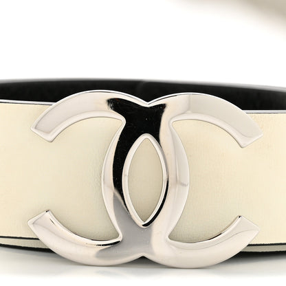 Chanel Calfskin CC Reversible Belt 85 White Black 5 of 9