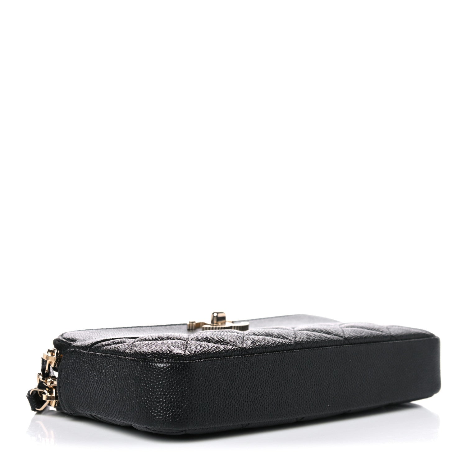 Chanel Caviar Quilted Small Vintage Mademoiselle Clutch With Chain Black 4 of 11