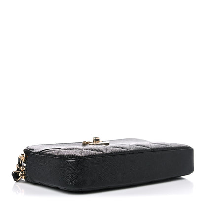 Chanel Caviar Quilted Small Vintage Mademoiselle Clutch With Chain Black 4 of 11