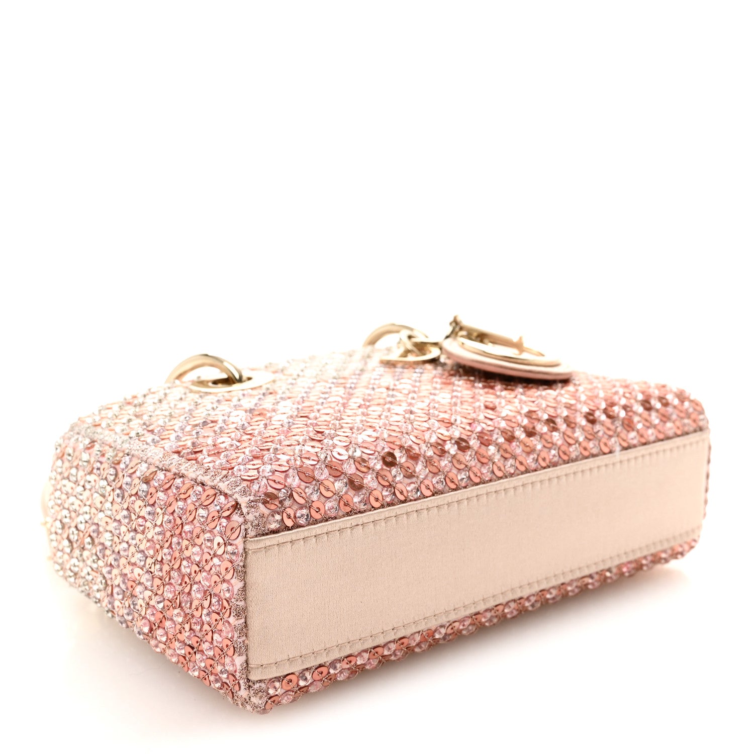 Christian Dior Satin Crystal Sequins Embroidered Micro Lady D-Joy Pink 4 of 10