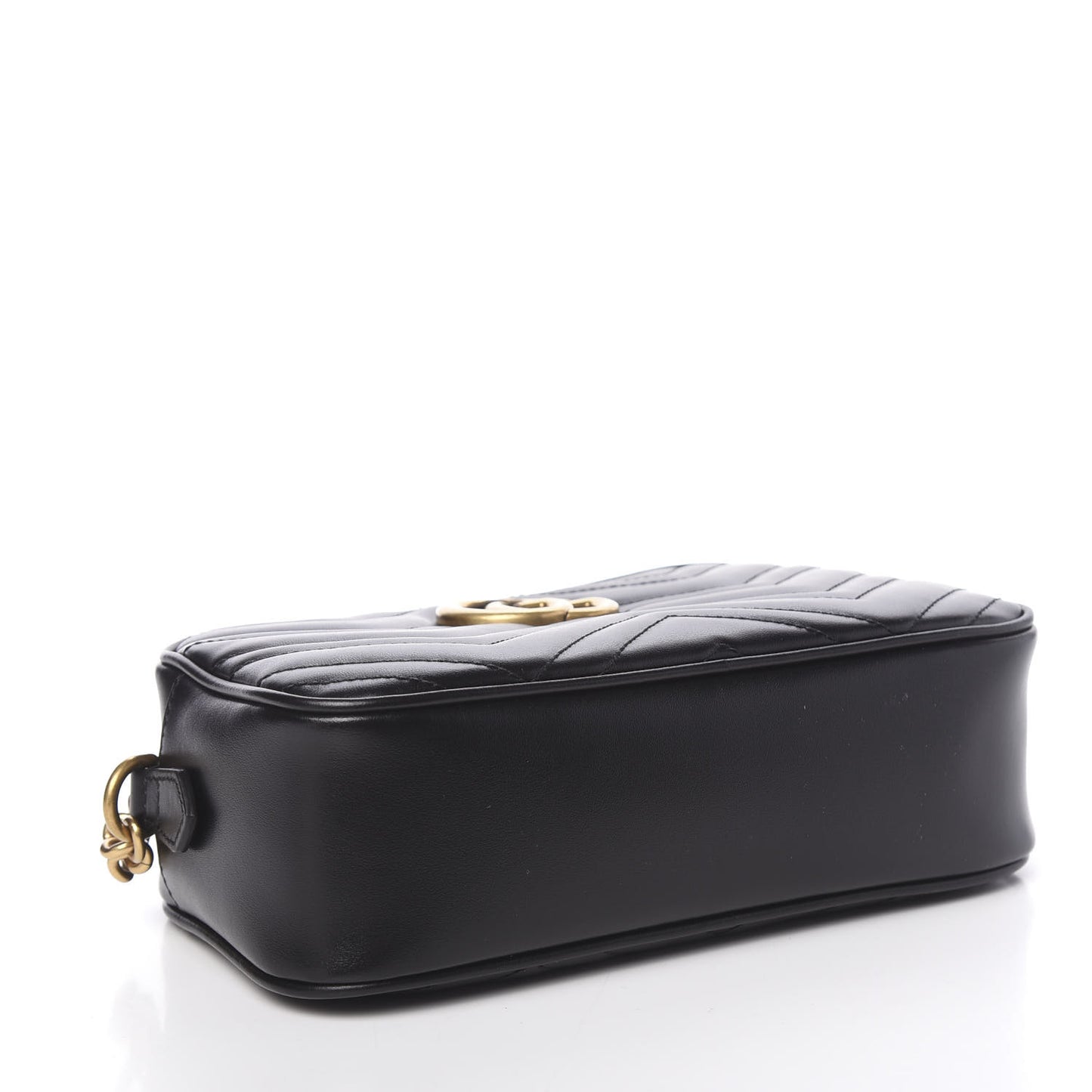 Calfskin Matelasse Small GG Marmont Chain Shoulder Bag Black
