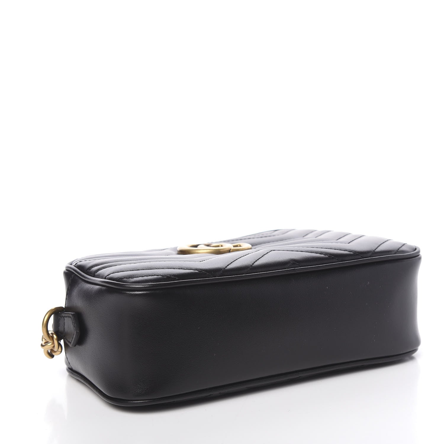 Gucci Calfskin Matelasse Small GG Marmont Chain Shoulder Bag Black 4 of 11