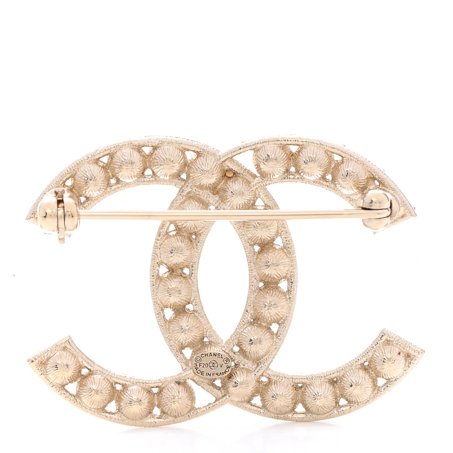 Crystal CC Brooch Light Gold
