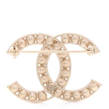 Chanel Crystal CC Brooch Light Gold 3 of 5
