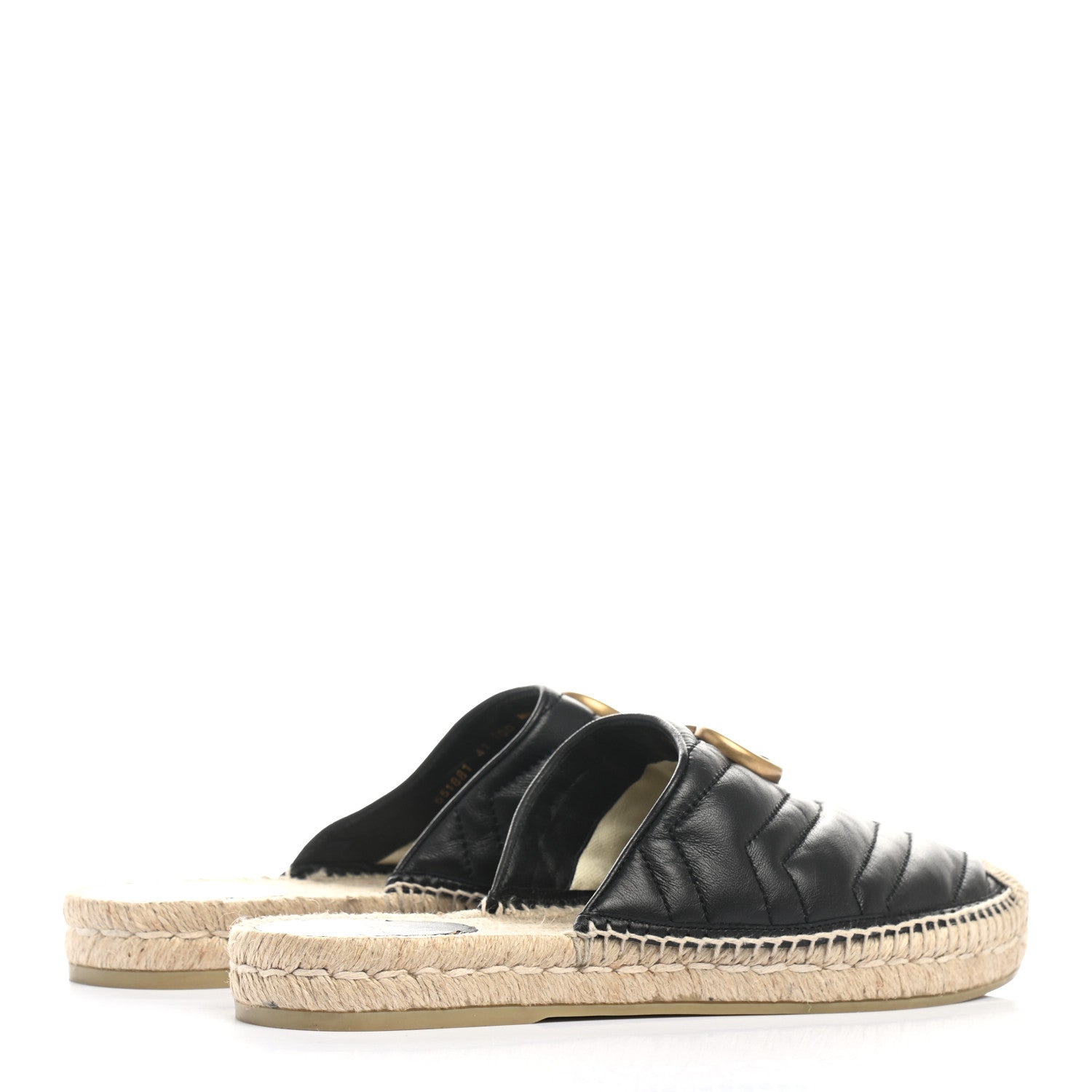 Gucci Nappa Matelasse GG Marmont Espadrille Slippers 41 Black 4 of 9