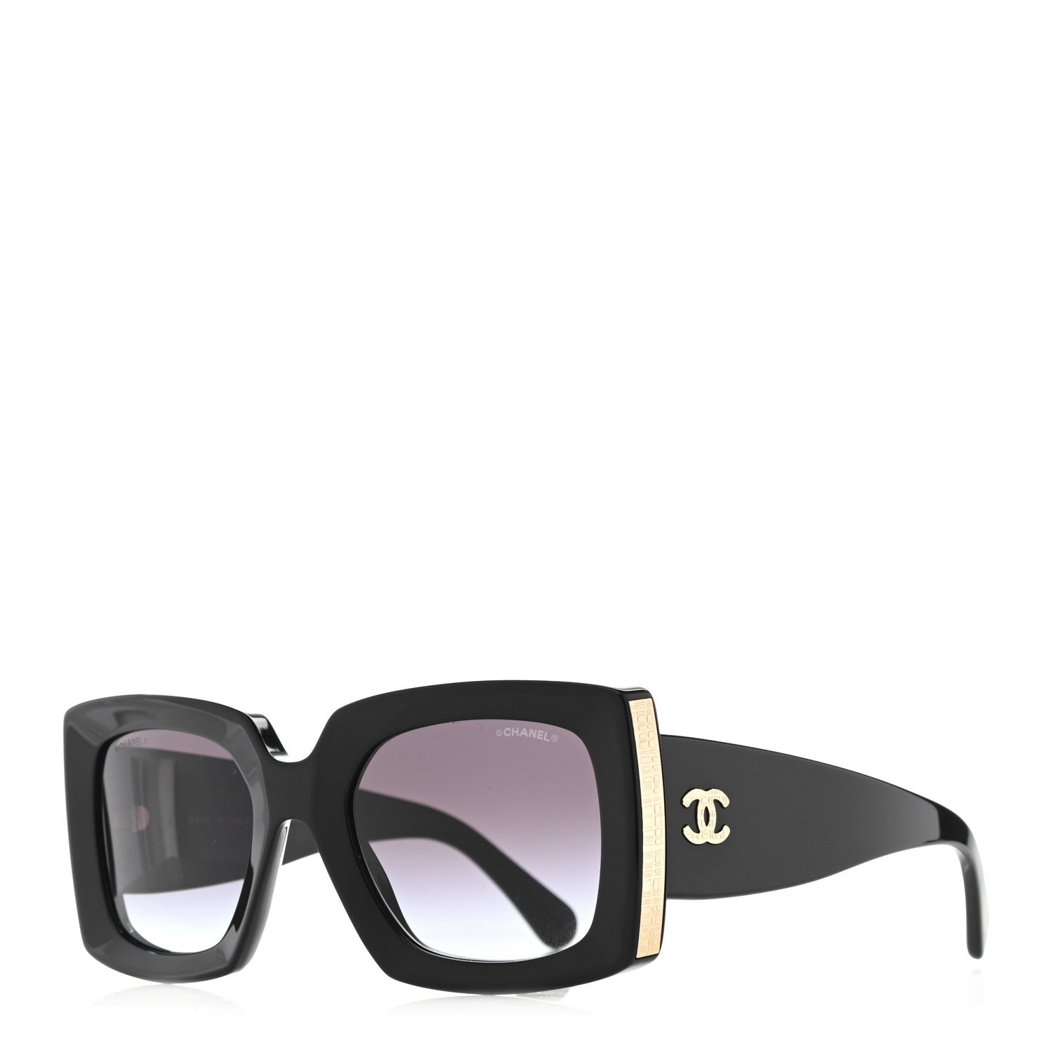 Chanel Acetate Rectangle Sunglasses 5435 Black 1 of 8