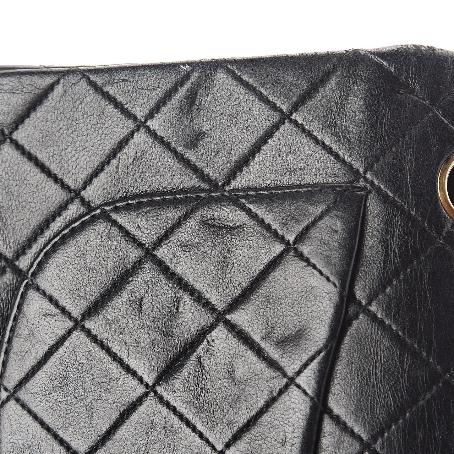 Lambskin Quilted Medium Double Flap Black