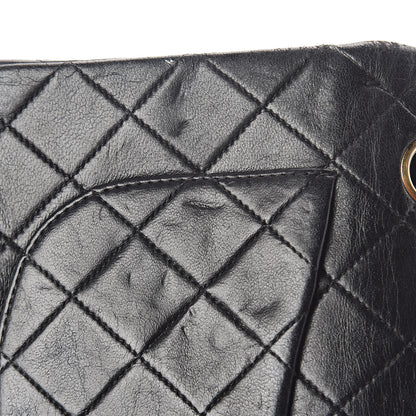 Chanel Lambskin Quilted Medium Double Flap Black 13 of 14