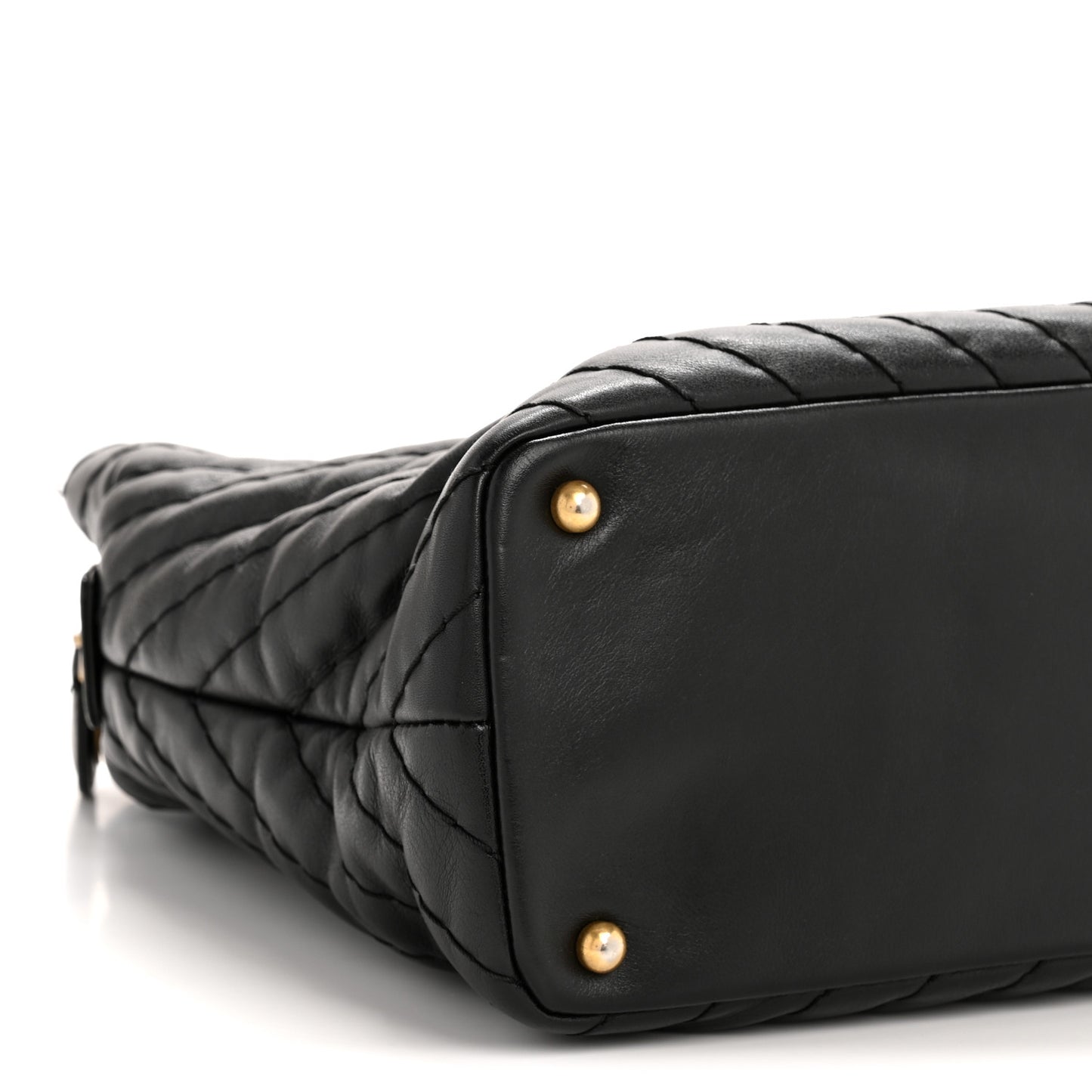 Calfskin Chevron Quilted Surpique Tote Black