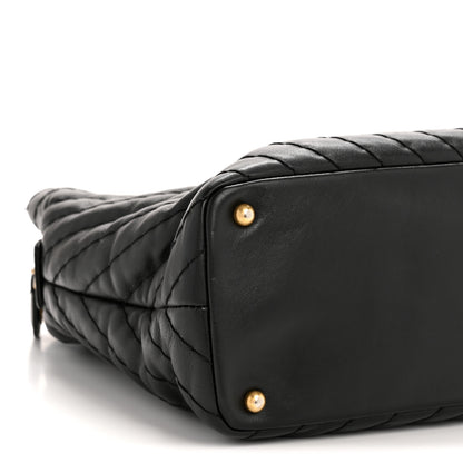 Chanel Calfskin Chevron Quilted Surpique Tote Black 9 of 13