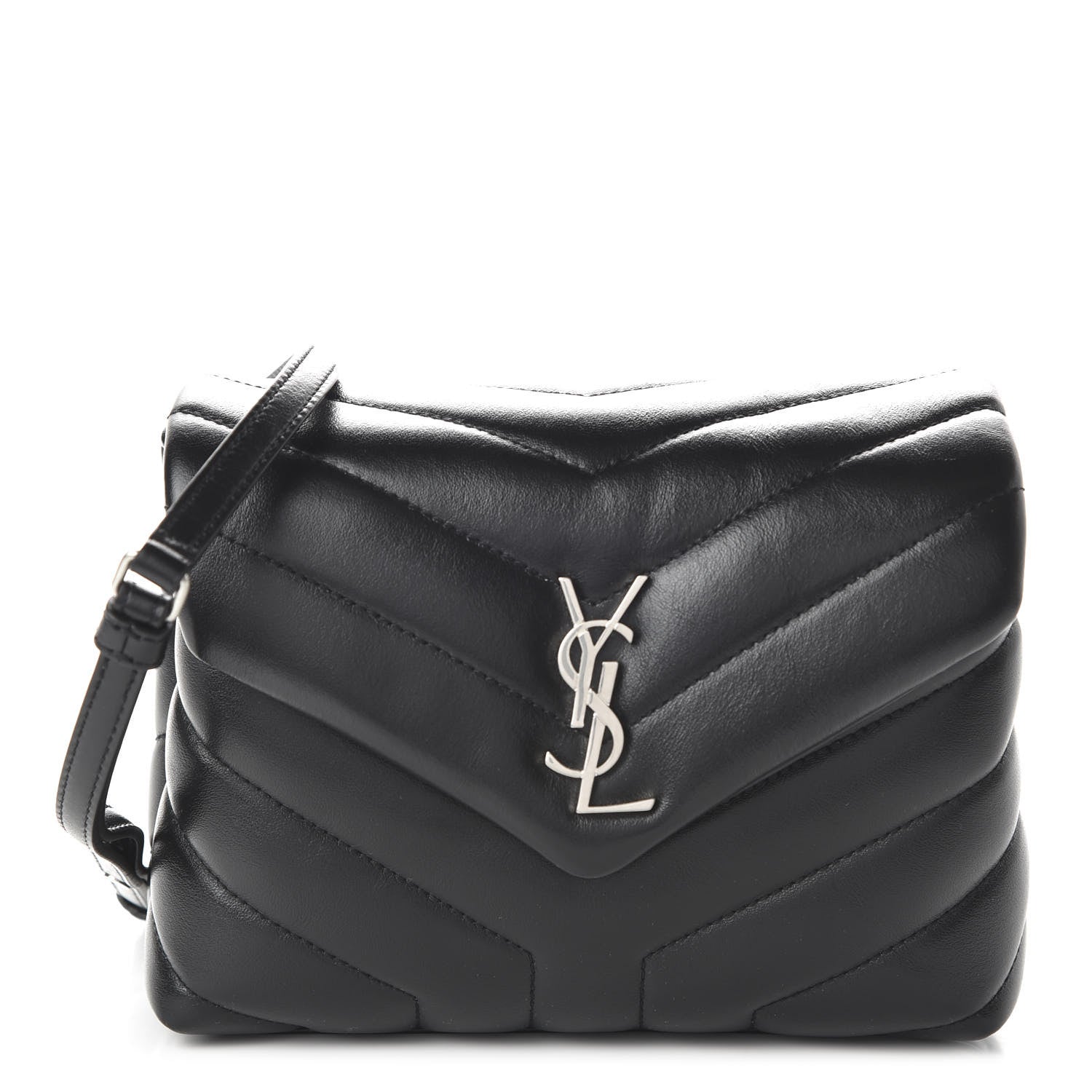 Saint Laurent Calfskin Y Quilted Monogram Toy Loulou Crossbody Bag Black 1 of 9