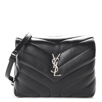 Saint Laurent Calfskin Y Quilted Monogram Toy Loulou Crossbody Bag Black 1 of 9