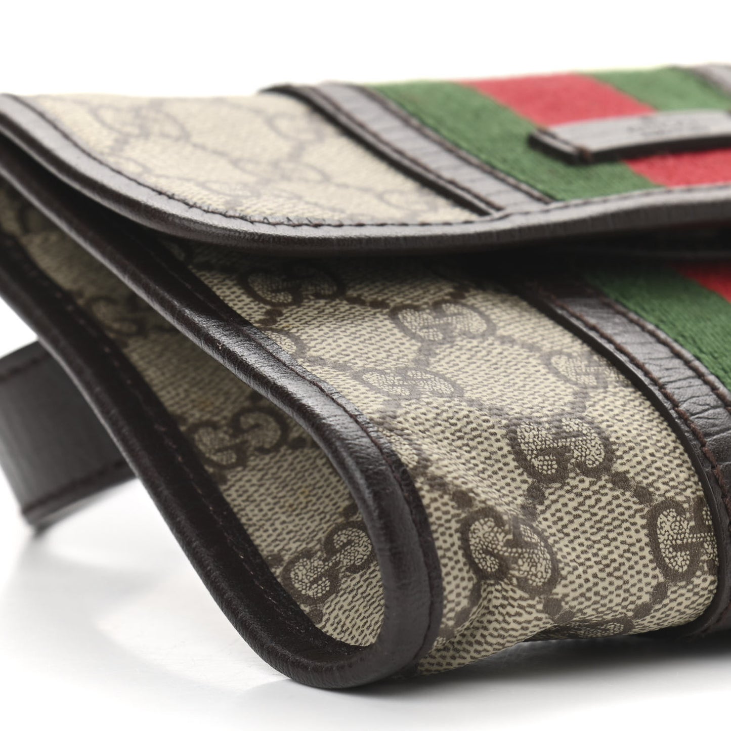 GG Monogram Plus Web Belt Bag Dark Brown