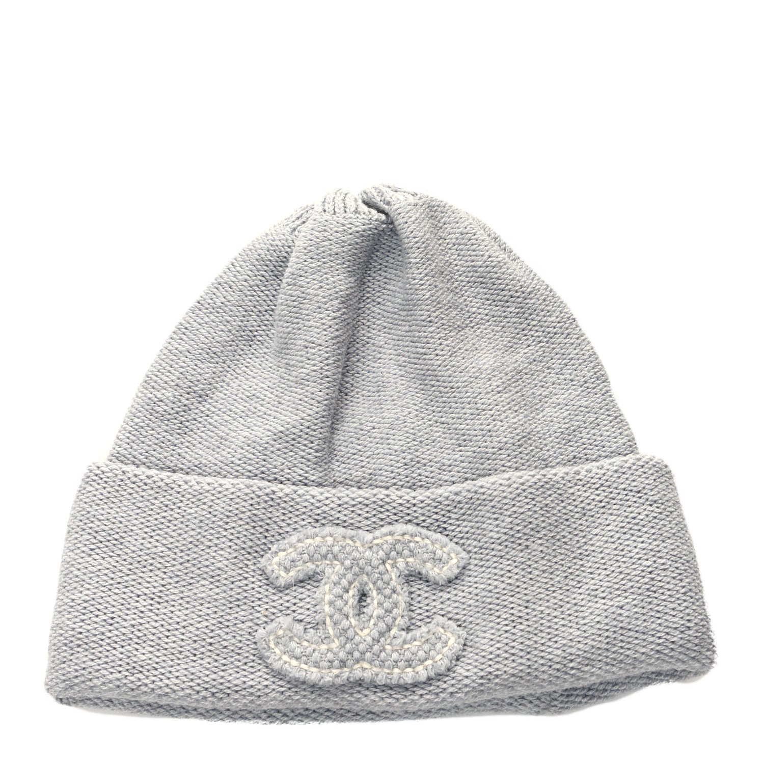 Chanel Cashmere CC Beanie Hat Grey 1 of 4