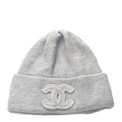 Chanel Cashmere CC Beanie Hat Grey 1 of 4