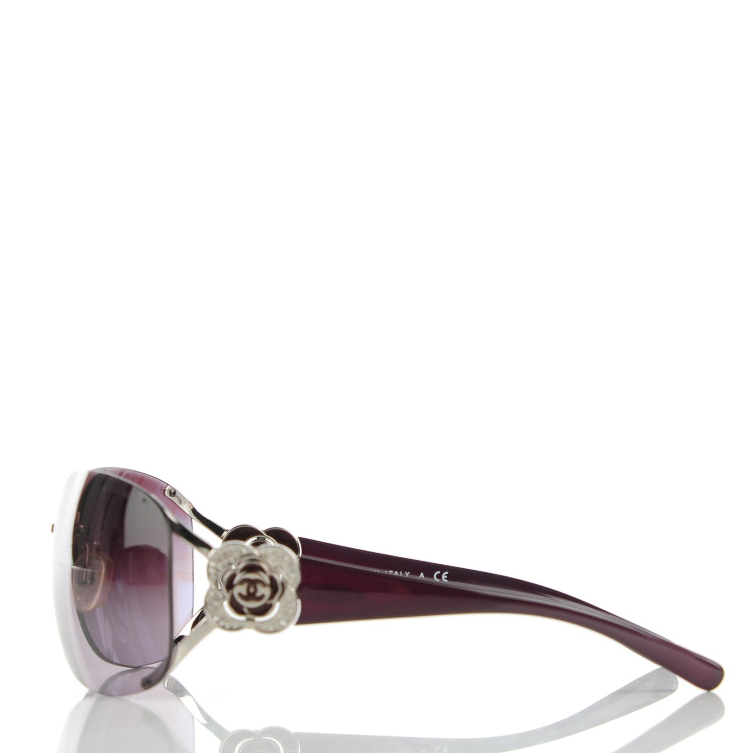 Chanel Crystal Camellia CC Sunglasses 4171-B Purple 2 of 6