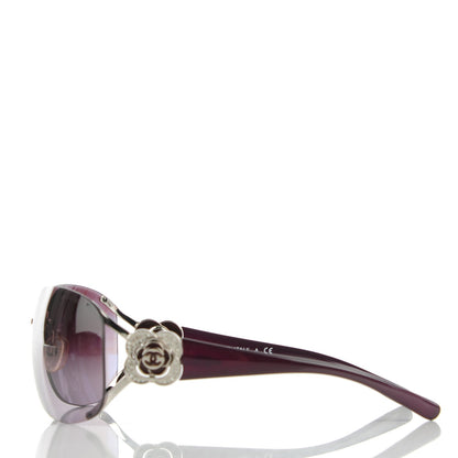 Chanel Crystal Camellia CC Sunglasses 4171-B Purple 2 of 6