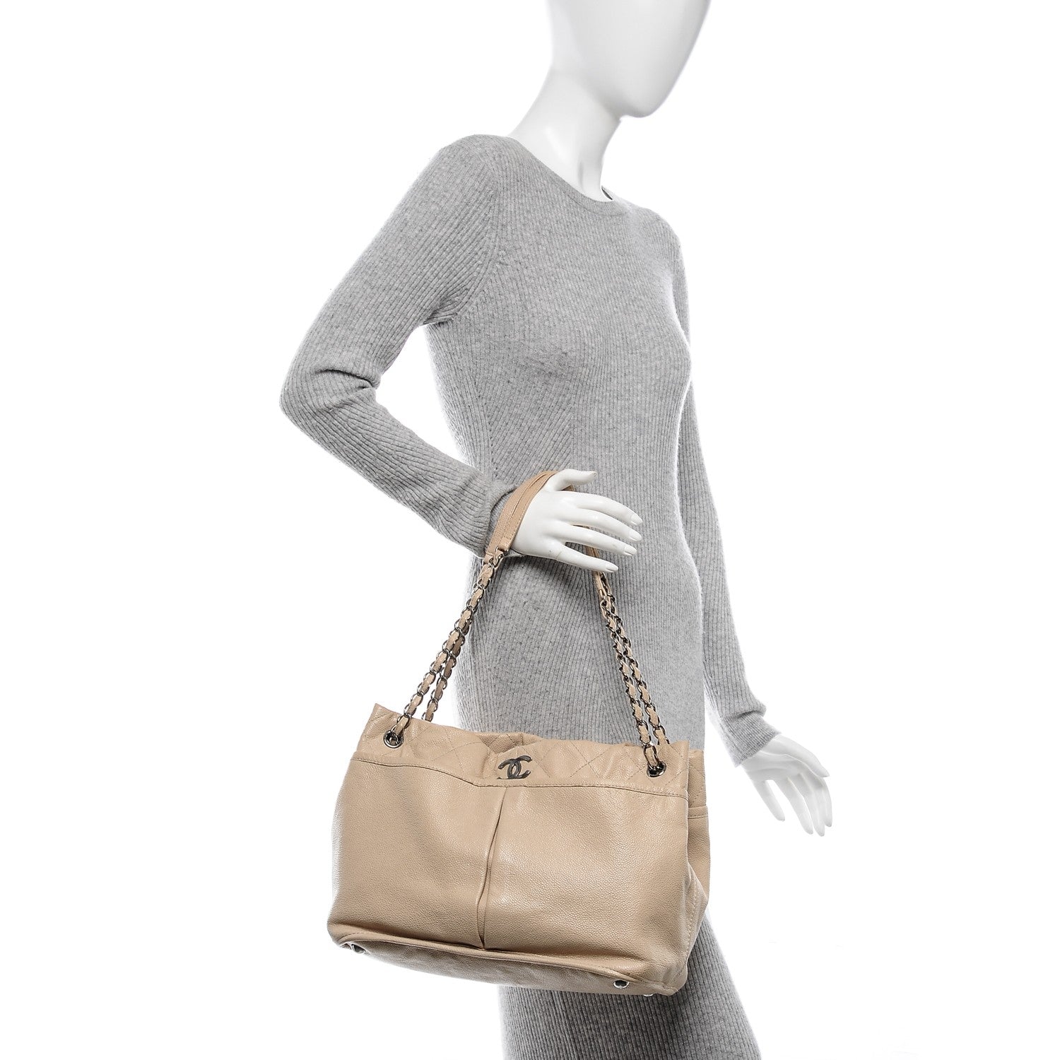 Chanel Caviar Natural Beauty Tote Beige Clair 2 of 10