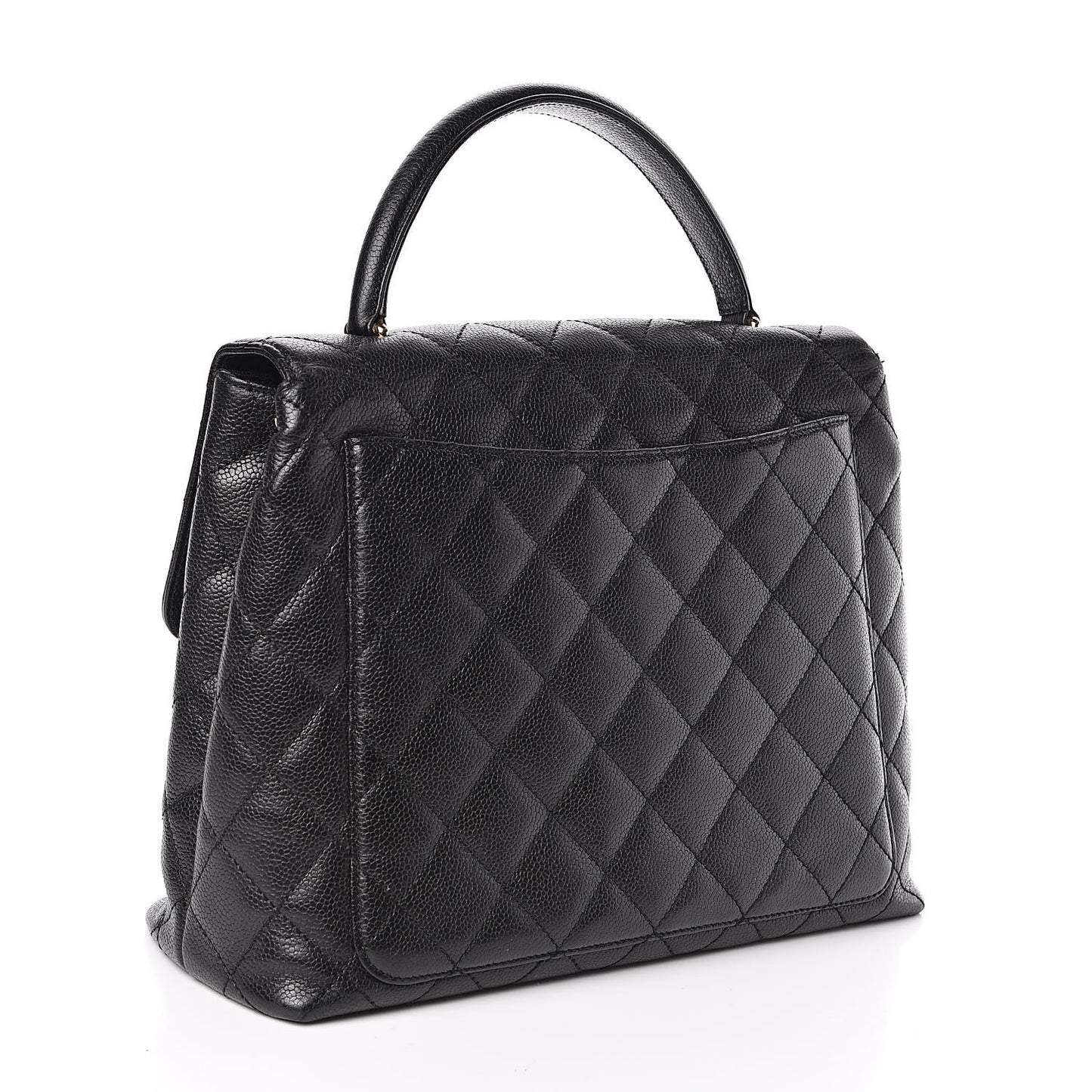 Caviar Quilted Jumbo Kelly Flap Black