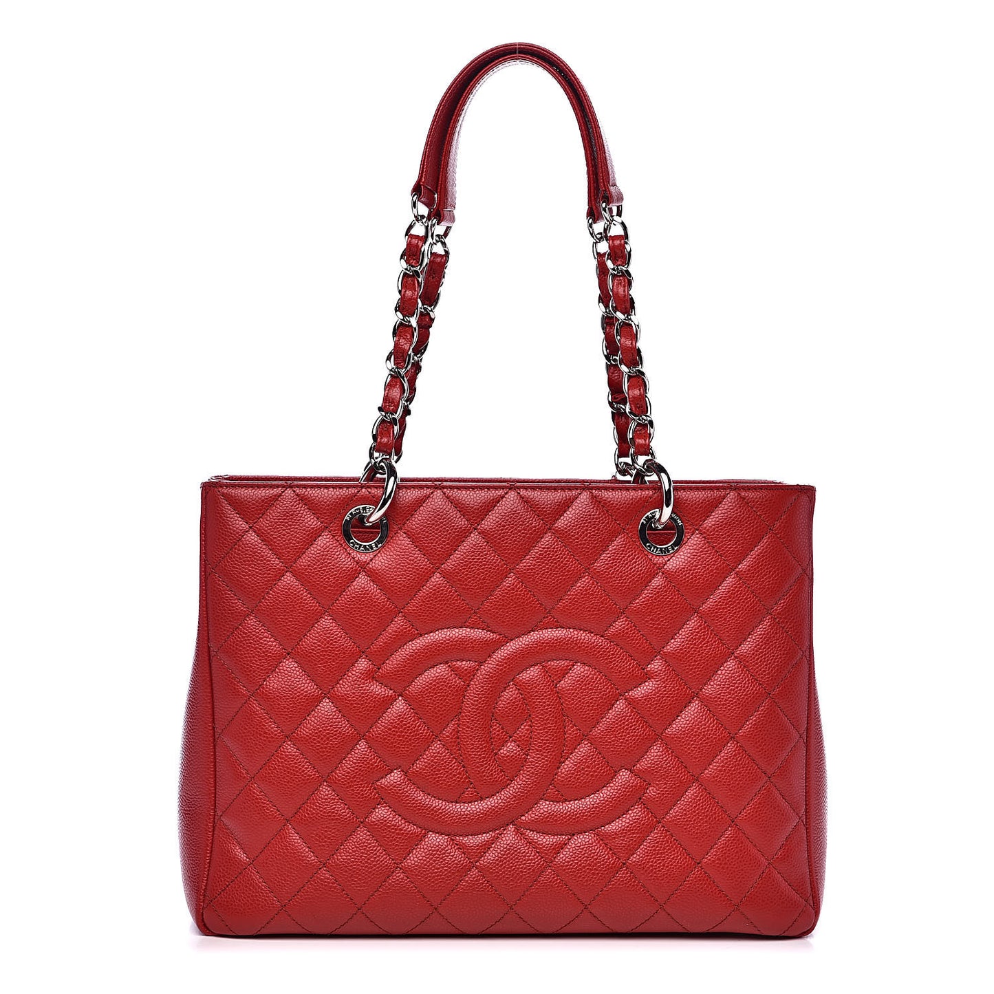 Caviar Quilted Grand Shopping Tote GST Red