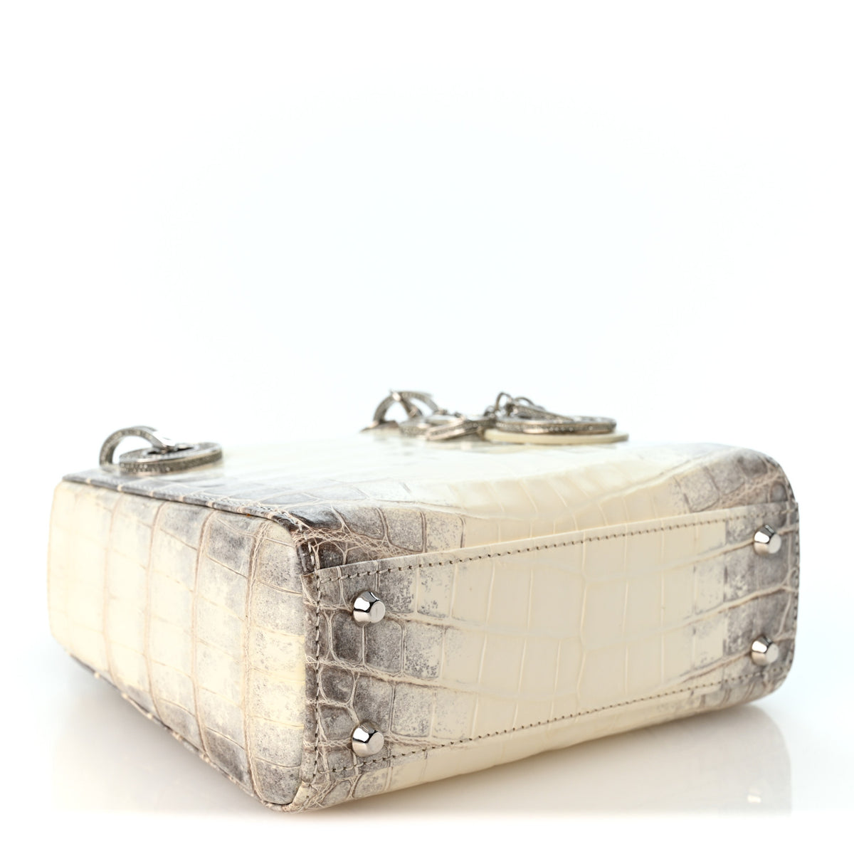 Niloticus Crocodile Himalaya Crystal Mini Lady Dior White