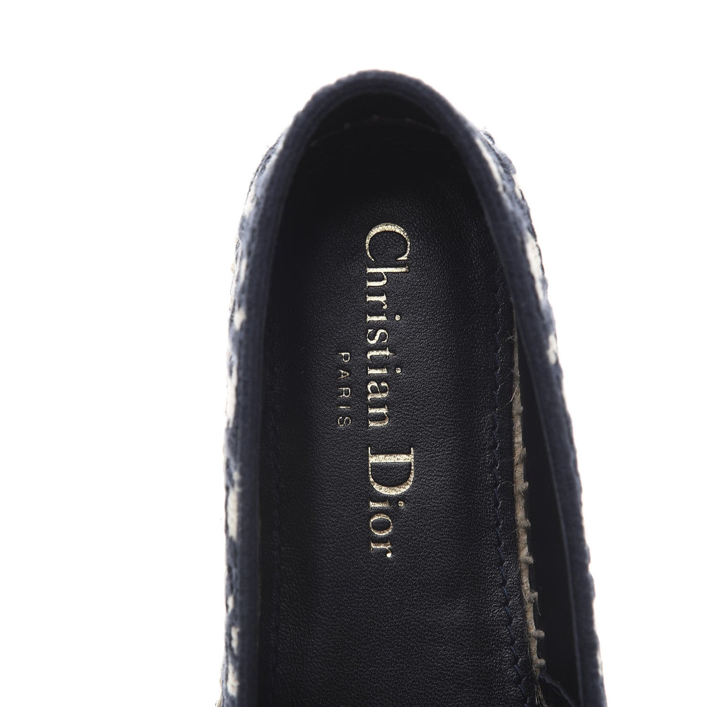 Oblique Embroidered Granville 15mm Espadrilles 36.5 Deep Blue