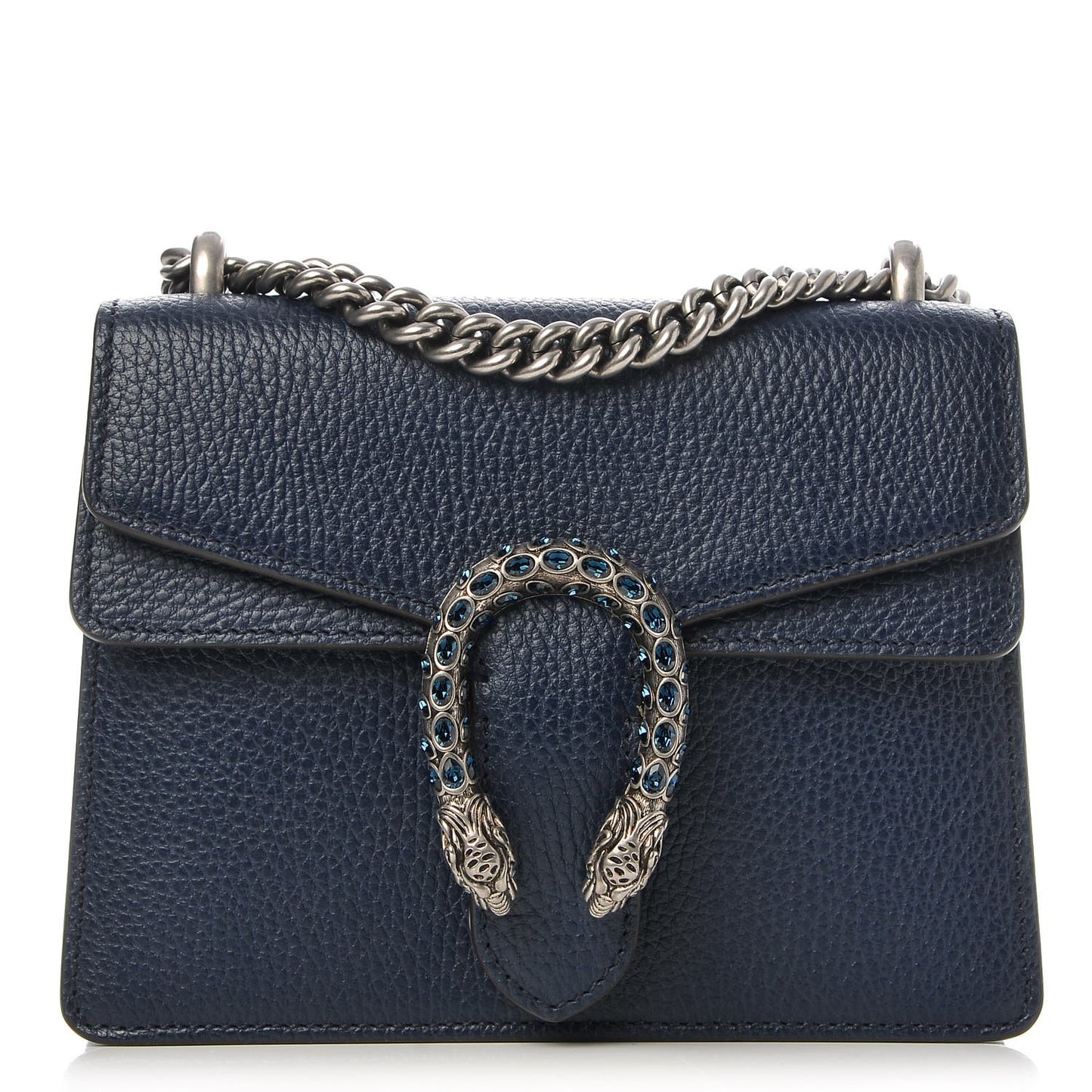 Dollar Calfskin Crystal Mini Dionysus Shoulder Bag Blue Agata Montana Sapphire