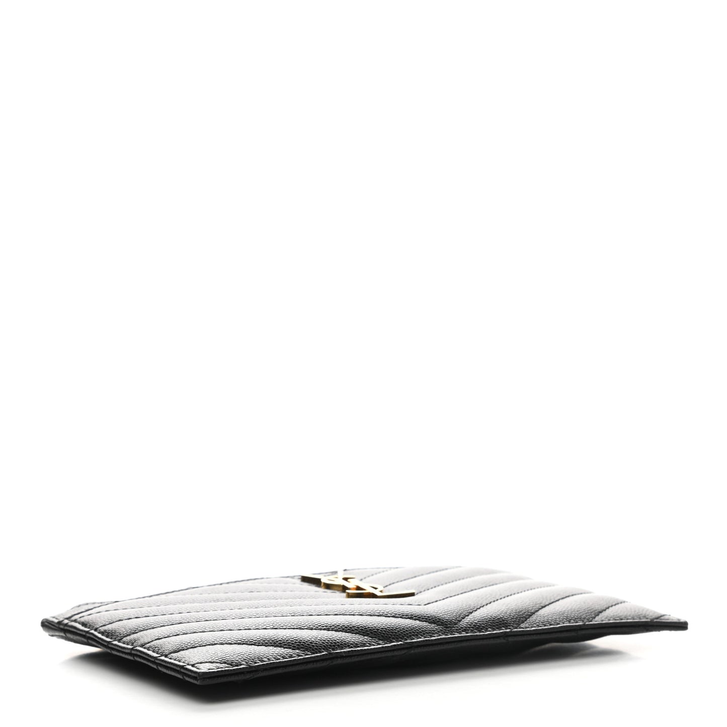 Grain De Poudre Chevron Monogram Bill Pouch Black