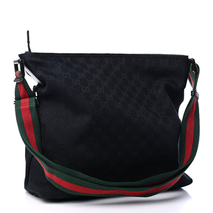 Gucci Monogram Web Medium Flat Messenger Bag Black 2 of 8