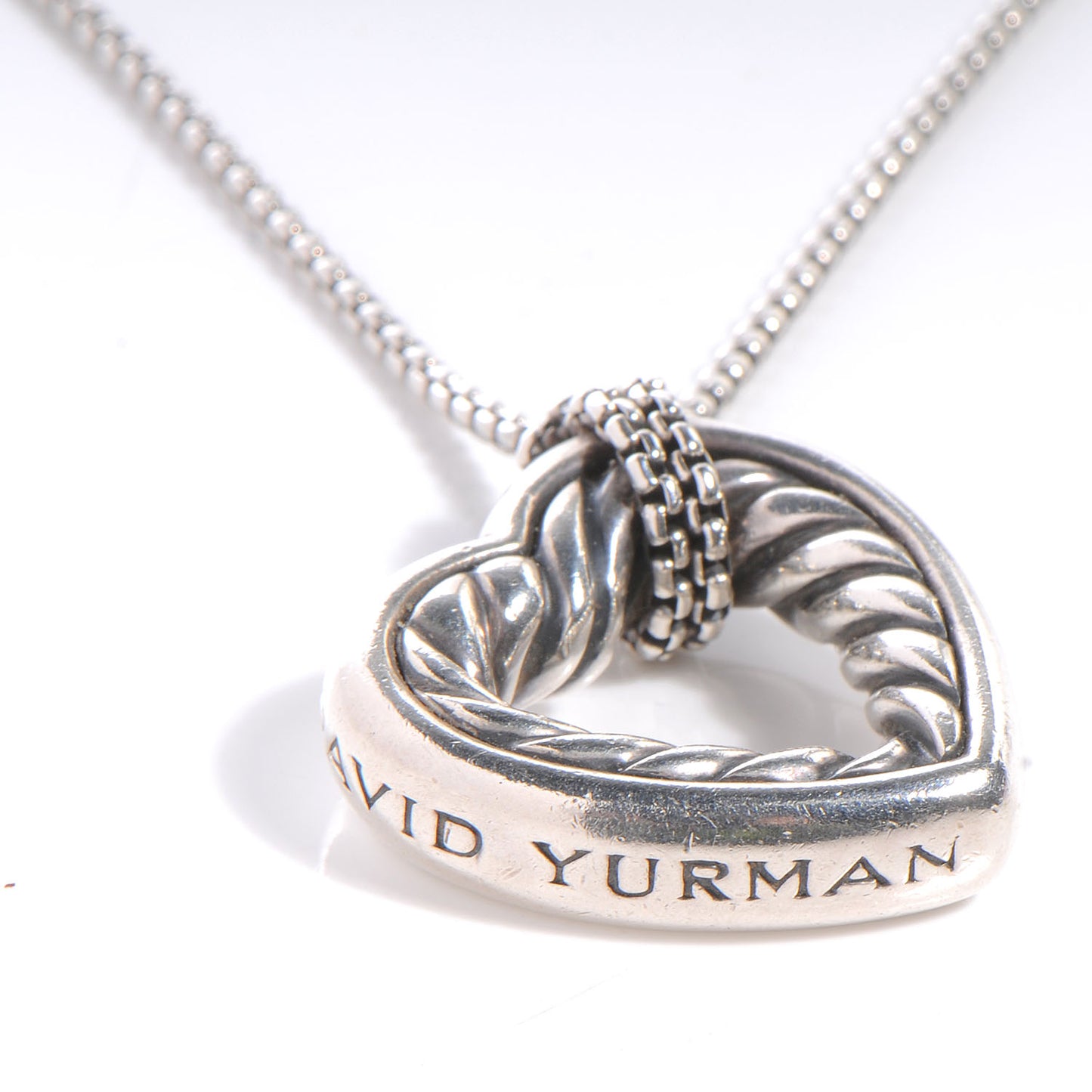 Sterling Silver Open Heart Cable Necklace