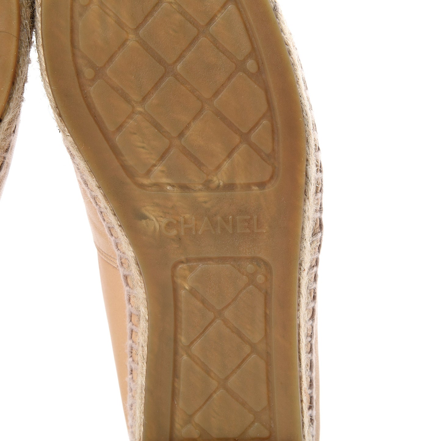 Lambskin CC Espadrilles 38 Beige Black