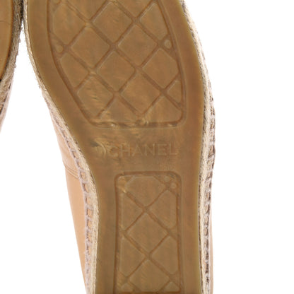 Chanel Lambskin CC Espadrilles 38 Beige Black 9 of 17