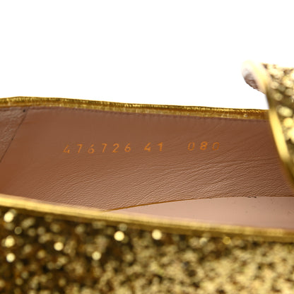 Gucci Glitter Web Peyton Loafers 41 Gold 8 of 9