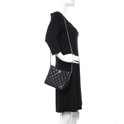 Chanel Lambskin Quilted Small Pearl Crush Hobo Black 2 of 10