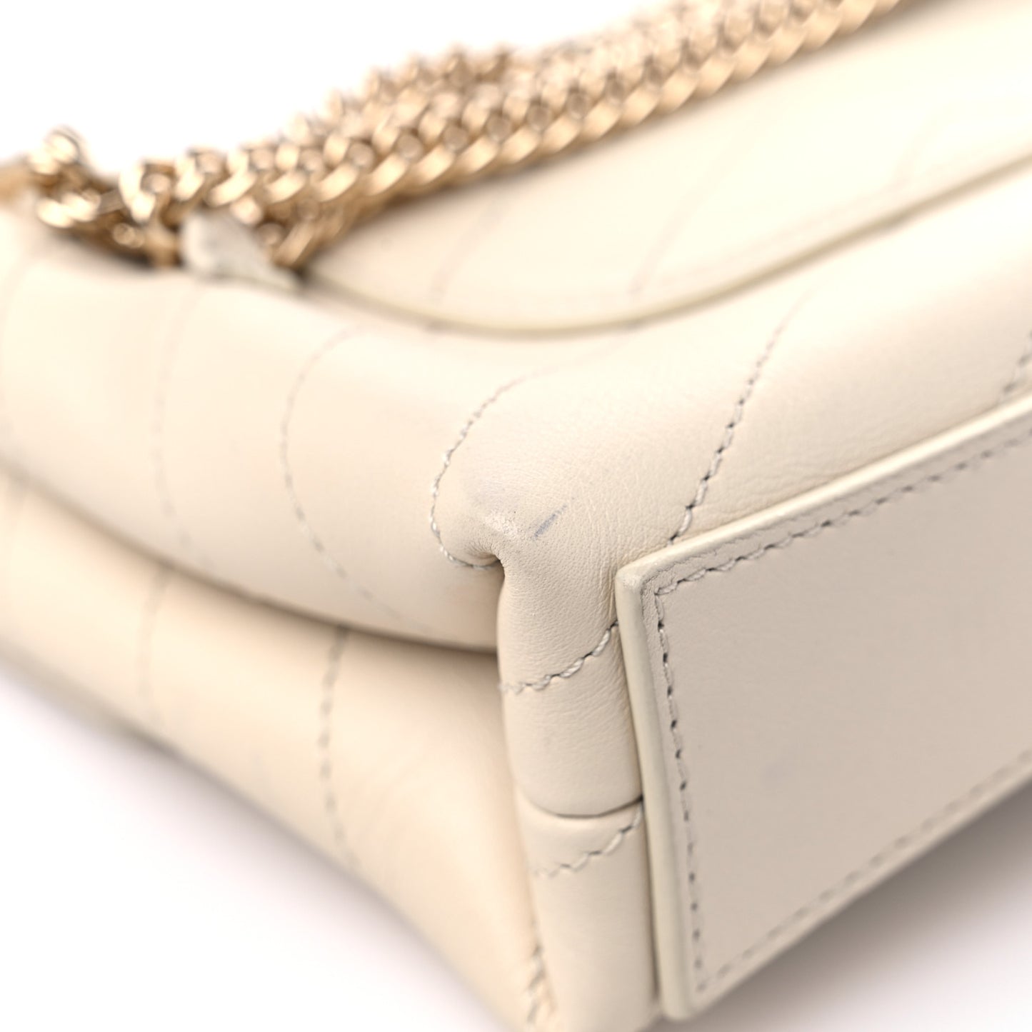 Calfskin Chevron Stitched Coco Waist Bag Ivory