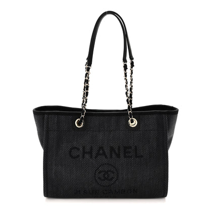 Chanel Mixed Fibers Calfskin Small Deauville Tote Black 1 of 10