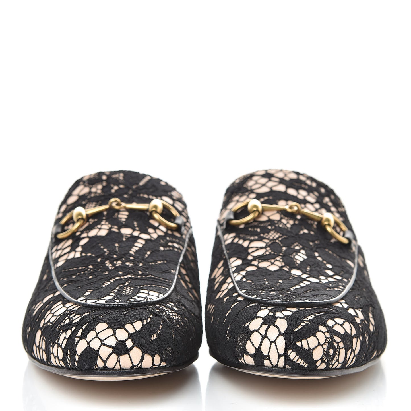 Lace Malaga Kid Womens Princetown Slippers 36 Black Skin Rose