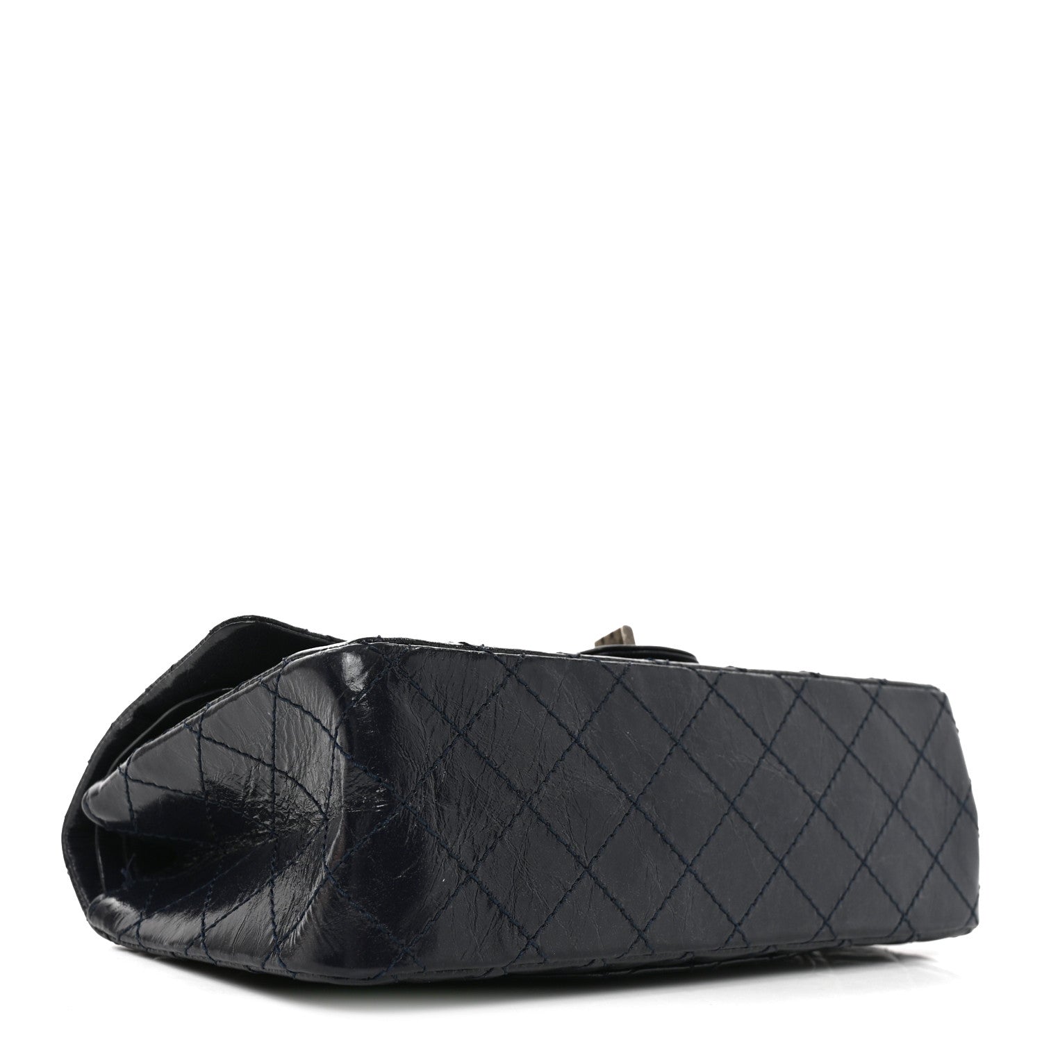 Chanel Glazed Calfskin Quilted 2.55 Reissue 225 Flap Dark Navy Blue 4 of 11