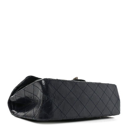 Chanel Glazed Calfskin Quilted 2.55 Reissue 225 Flap Dark Navy Blue 4 of 11