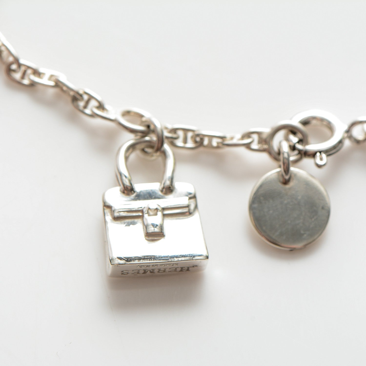 Hermes Sterling Silver Mini Birkin Amulette Bracelet SH 4 of 7