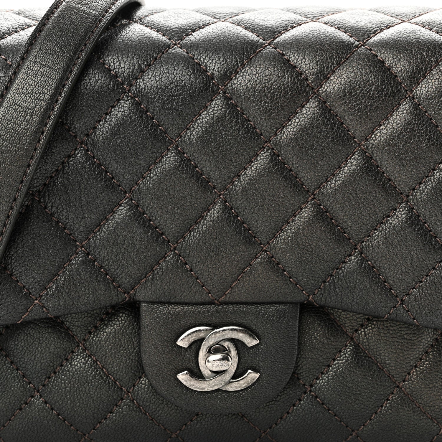 Chanel Metallic Goatskin Quilted Small Rock In Rome Flap Bronze 8 of 10