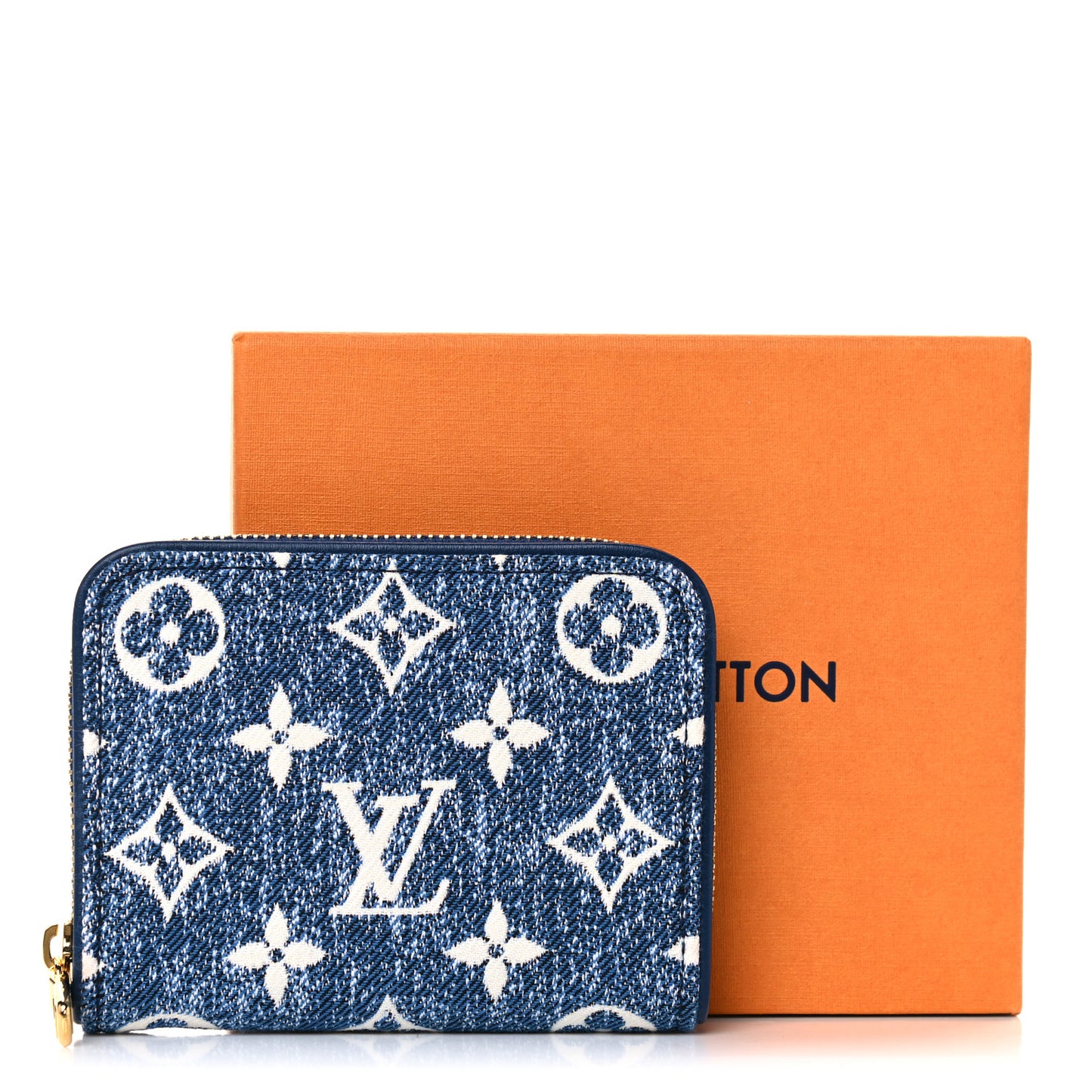 Denim Monogram Jacquard Zippy Coin Purse Bleu