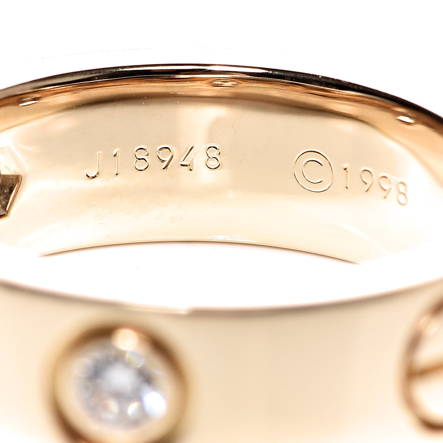 Cartier 18K Yellow Gold 3 Diamond 5.5mm LOVE Ring 49 4.75 4 of 5