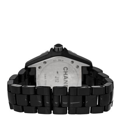 Chanel Stainless Steel Ceramic Diamond 38mm J12 Automatic Watch Black 3 of 5